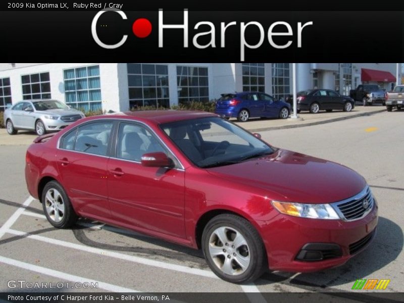 Ruby Red / Gray 2009 Kia Optima LX