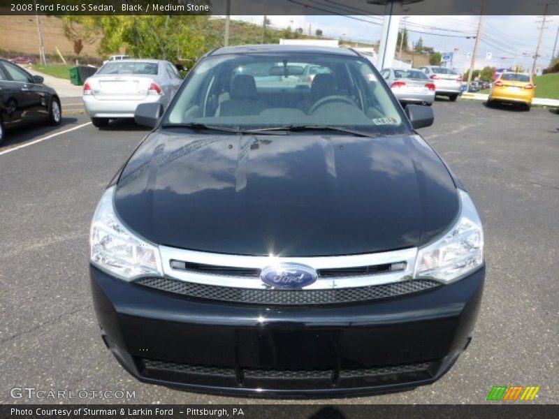 Black / Medium Stone 2008 Ford Focus S Sedan