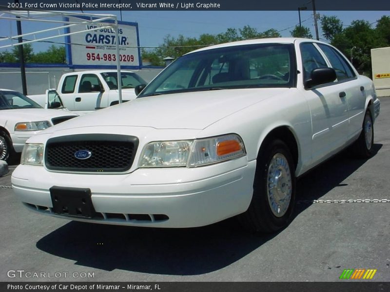 Vibrant White / Light Graphite 2001 Ford Crown Victoria Police Interceptor
