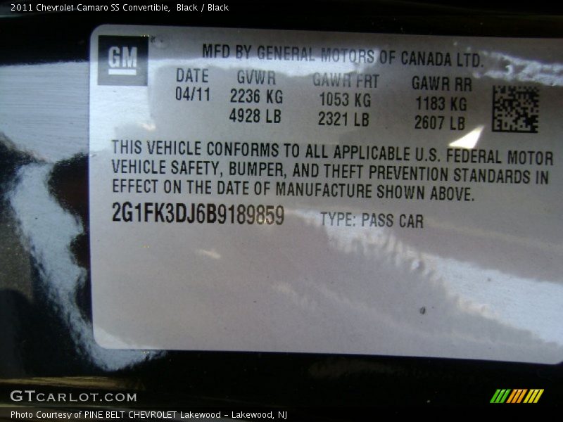 Black / Black 2011 Chevrolet Camaro SS Convertible