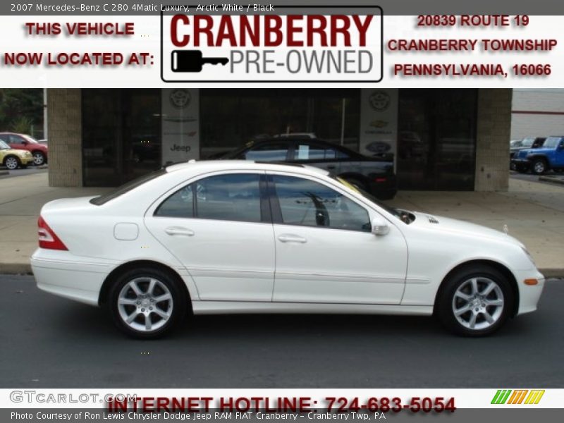 Arctic White / Black 2007 Mercedes-Benz C 280 4Matic Luxury