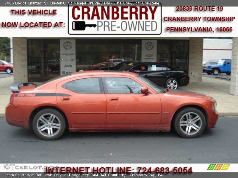 Go Mango! Orange / Dark Slate Gray/Light Graystone 2006 Dodge Charger R/T Daytona