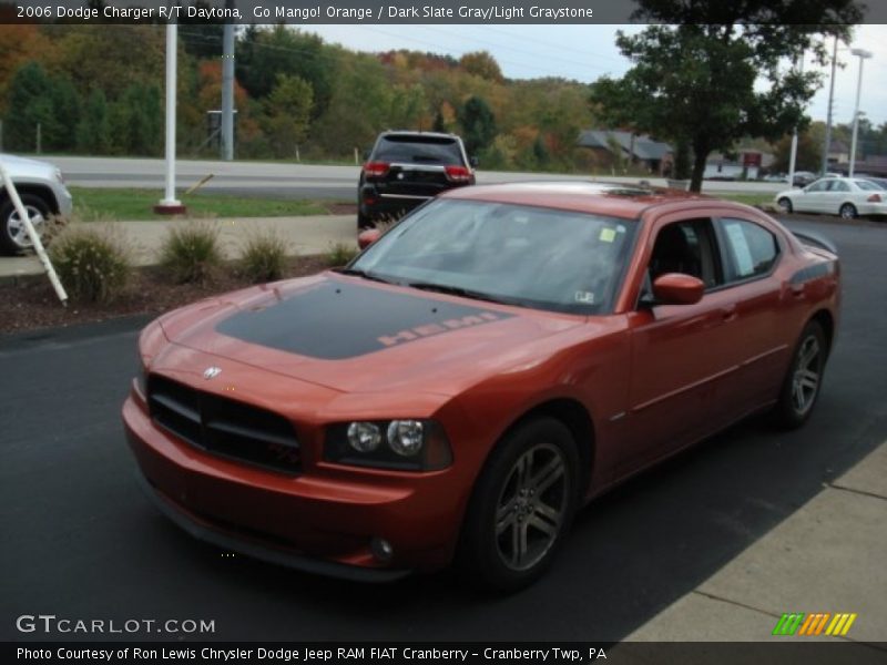 Go Mango! Orange / Dark Slate Gray/Light Graystone 2006 Dodge Charger R/T Daytona