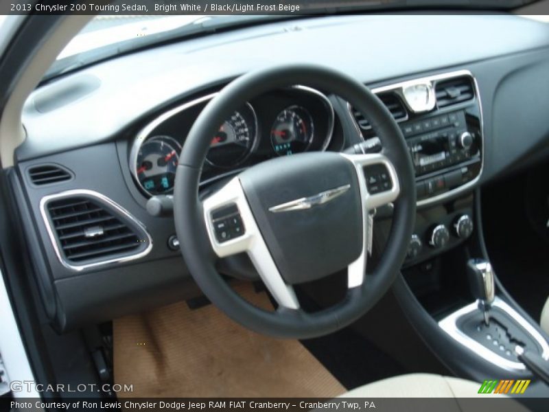 Bright White / Black/Light Frost Beige 2013 Chrysler 200 Touring Sedan