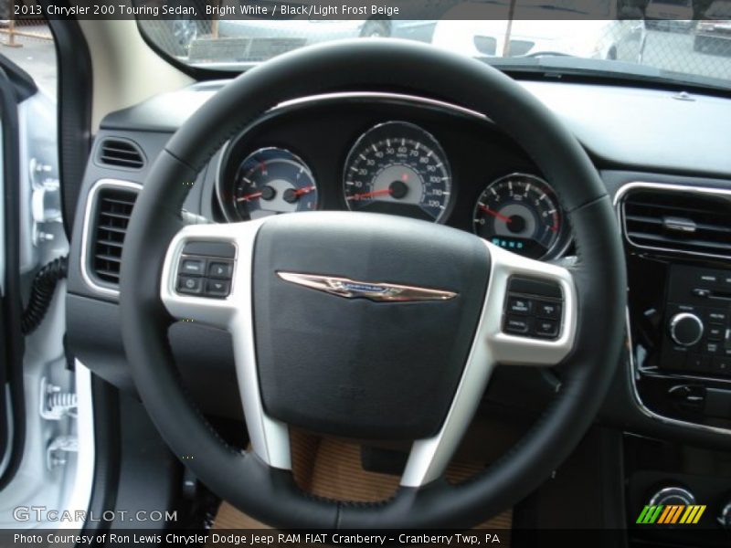 Bright White / Black/Light Frost Beige 2013 Chrysler 200 Touring Sedan