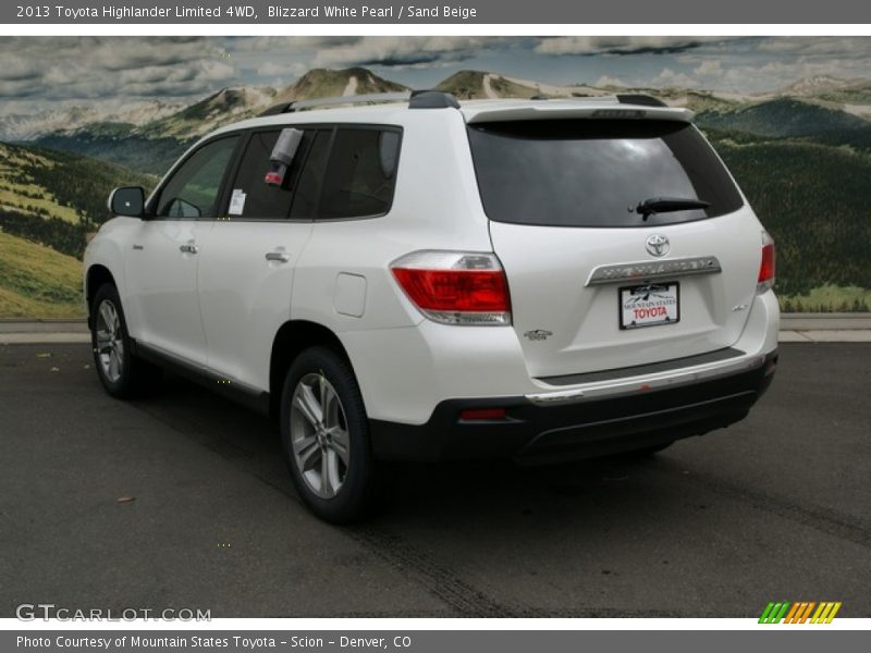Blizzard White Pearl / Sand Beige 2013 Toyota Highlander Limited 4WD