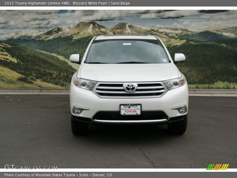 Blizzard White Pearl / Sand Beige 2013 Toyota Highlander Limited 4WD