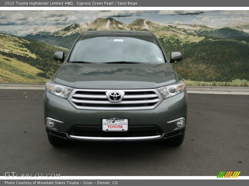 Cypress Green Pearl / Sand Beige 2013 Toyota Highlander Limited 4WD