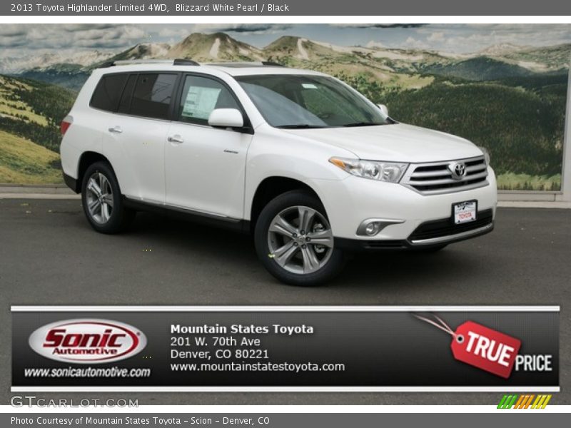 Blizzard White Pearl / Black 2013 Toyota Highlander Limited 4WD