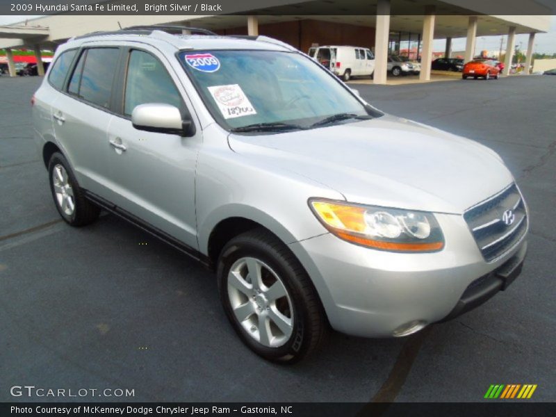 Bright Silver / Black 2009 Hyundai Santa Fe Limited