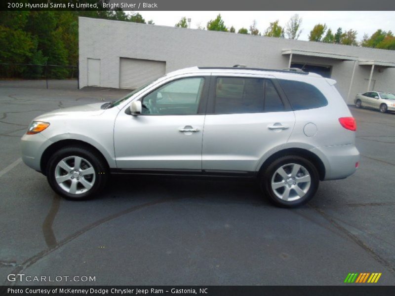 Bright Silver / Black 2009 Hyundai Santa Fe Limited