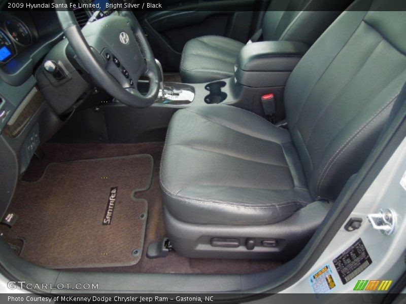 Bright Silver / Black 2009 Hyundai Santa Fe Limited