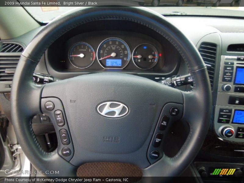 Bright Silver / Black 2009 Hyundai Santa Fe Limited