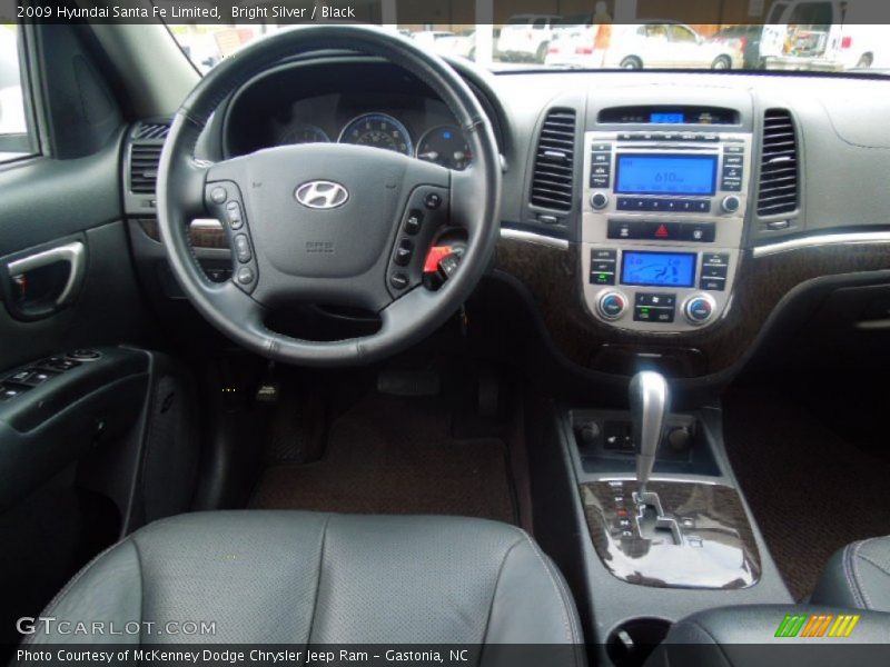 Bright Silver / Black 2009 Hyundai Santa Fe Limited