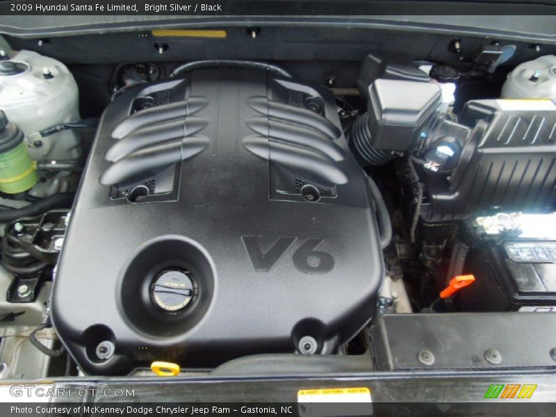 Bright Silver / Black 2009 Hyundai Santa Fe Limited