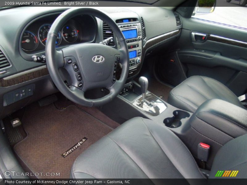 Bright Silver / Black 2009 Hyundai Santa Fe Limited