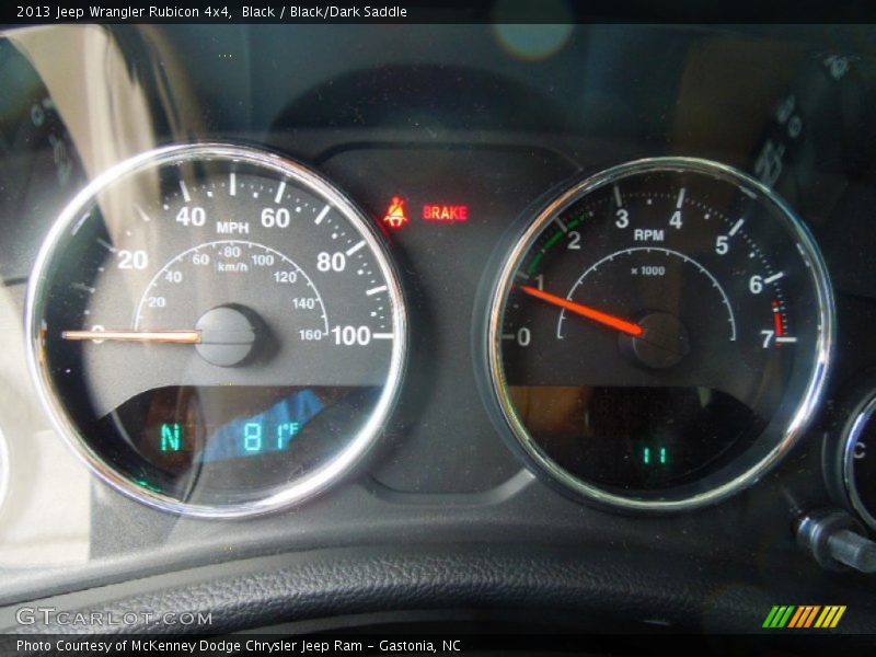 Black / Black/Dark Saddle 2013 Jeep Wrangler Rubicon 4x4