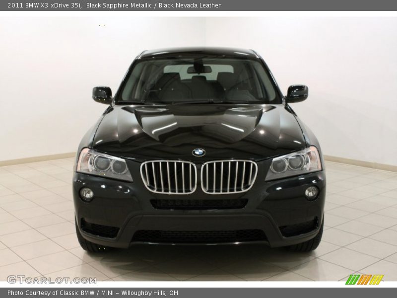 Black Sapphire Metallic / Black Nevada Leather 2011 BMW X3 xDrive 35i