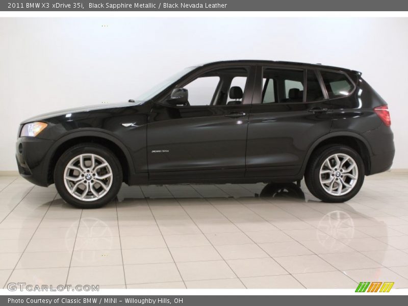 Black Sapphire Metallic / Black Nevada Leather 2011 BMW X3 xDrive 35i