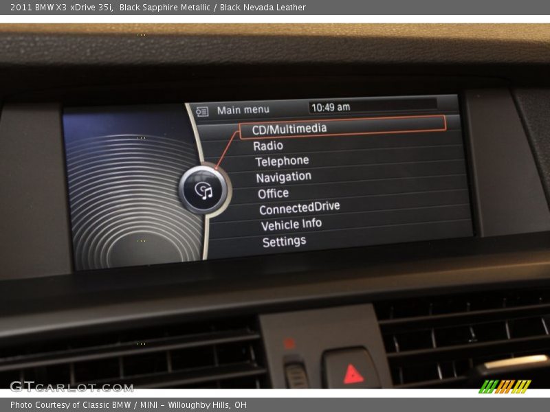 Black Sapphire Metallic / Black Nevada Leather 2011 BMW X3 xDrive 35i