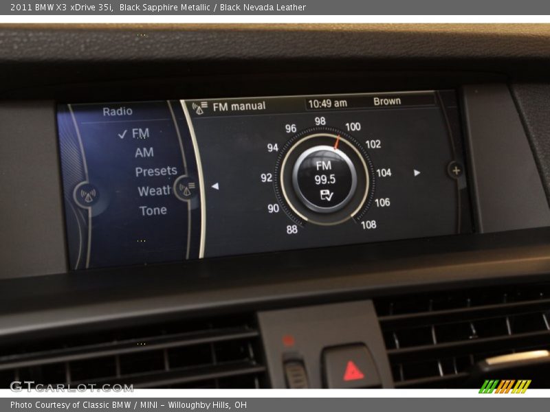 Black Sapphire Metallic / Black Nevada Leather 2011 BMW X3 xDrive 35i