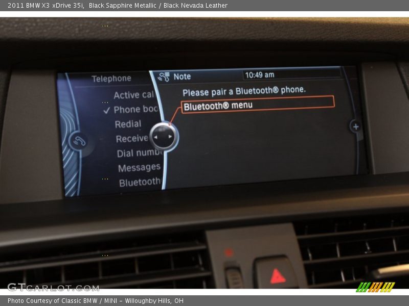 Black Sapphire Metallic / Black Nevada Leather 2011 BMW X3 xDrive 35i