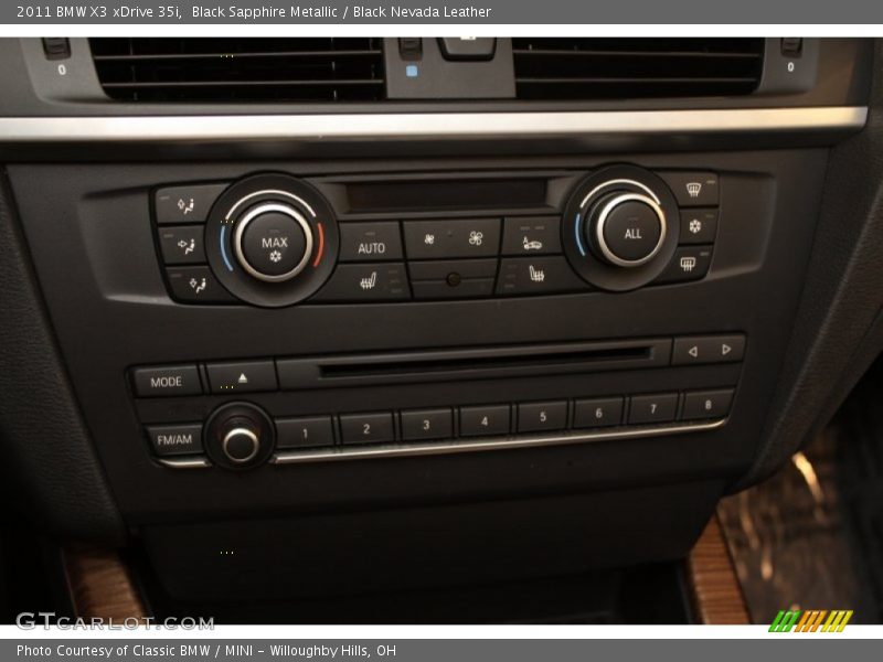 Black Sapphire Metallic / Black Nevada Leather 2011 BMW X3 xDrive 35i