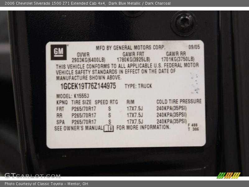 Dark Blue Metallic / Dark Charcoal 2006 Chevrolet Silverado 1500 Z71 Extended Cab 4x4