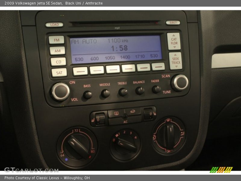 Black Uni / Anthracite 2009 Volkswagen Jetta SE Sedan