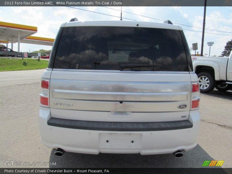 White Platinum Metallic Tri-Coat / Dune 2013 Ford Flex Limited AWD