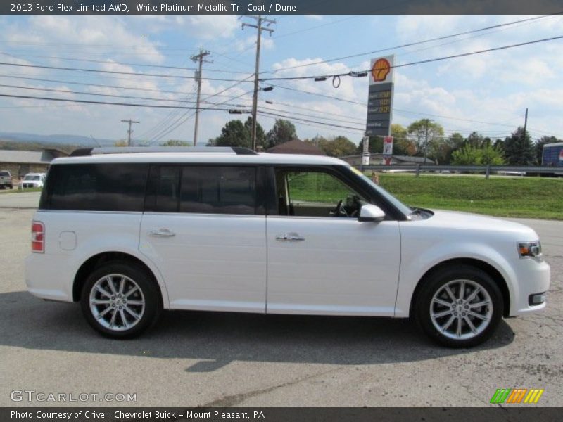White Platinum Metallic Tri-Coat / Dune 2013 Ford Flex Limited AWD