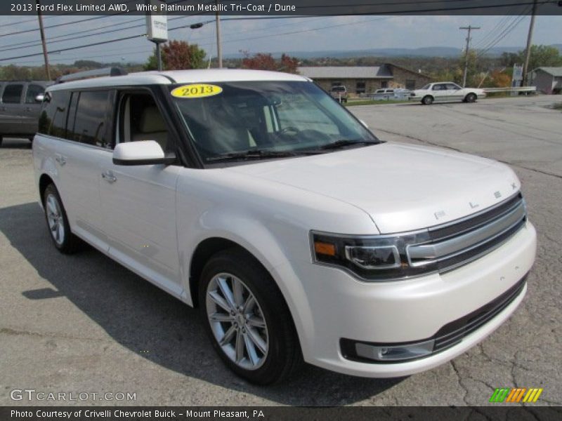 White Platinum Metallic Tri-Coat / Dune 2013 Ford Flex Limited AWD