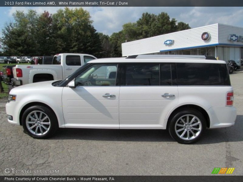 White Platinum Metallic Tri-Coat / Dune 2013 Ford Flex Limited AWD