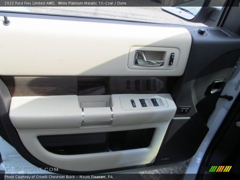 White Platinum Metallic Tri-Coat / Dune 2013 Ford Flex Limited AWD