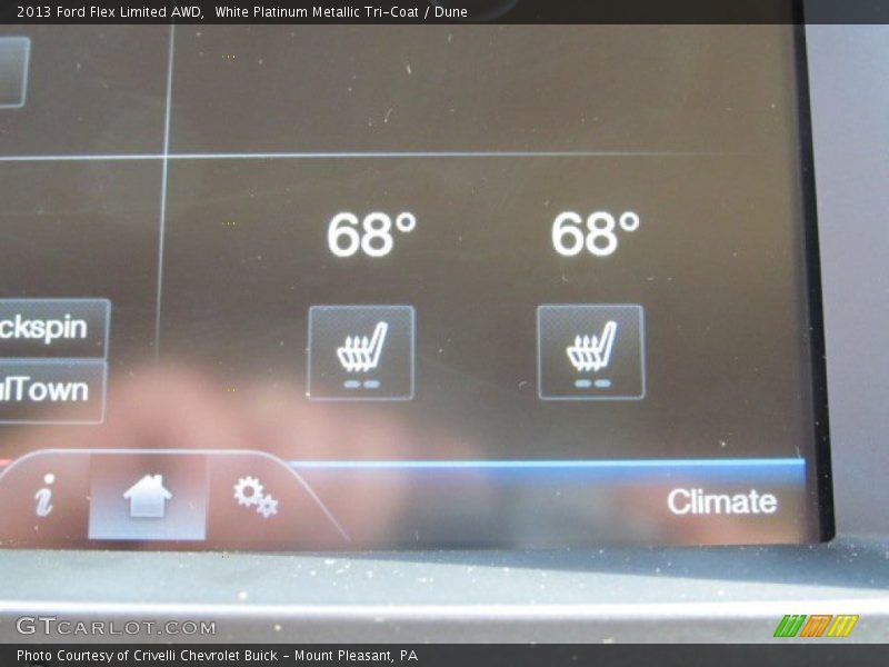 White Platinum Metallic Tri-Coat / Dune 2013 Ford Flex Limited AWD