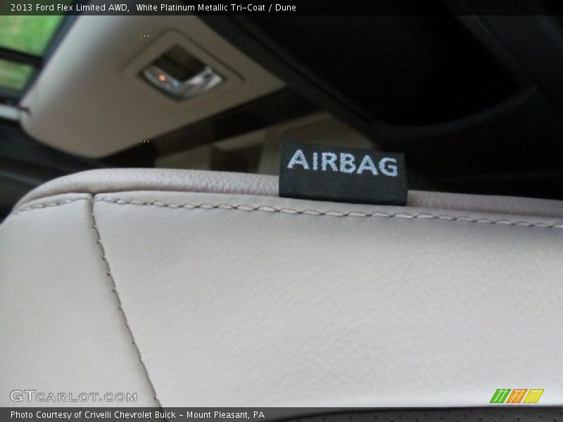 White Platinum Metallic Tri-Coat / Dune 2013 Ford Flex Limited AWD
