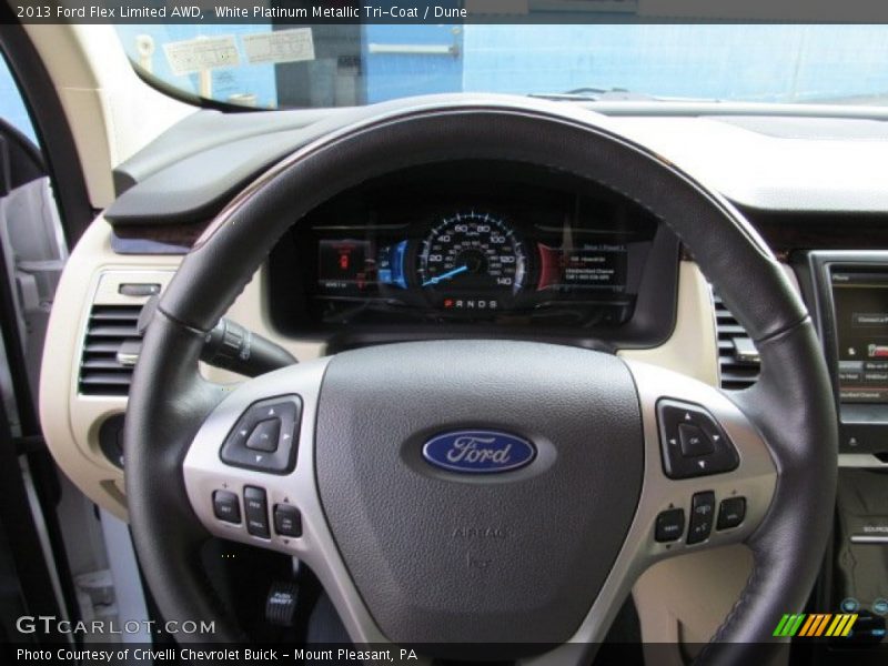White Platinum Metallic Tri-Coat / Dune 2013 Ford Flex Limited AWD