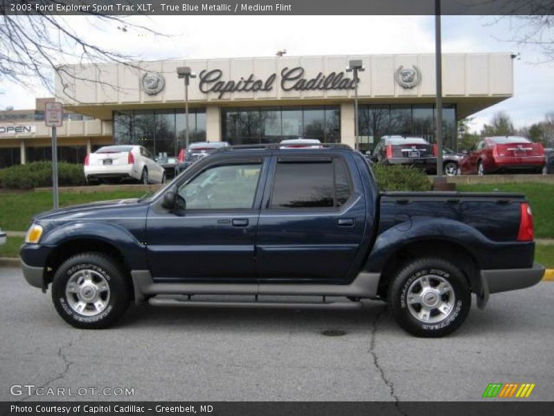 True Blue Metallic / Medium Flint 2003 Ford Explorer Sport Trac XLT