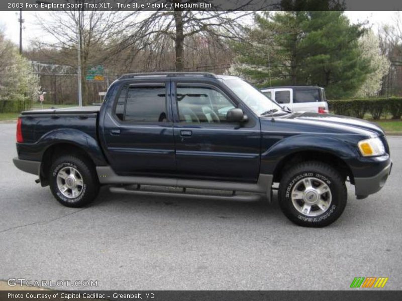 True Blue Metallic / Medium Flint 2003 Ford Explorer Sport Trac XLT