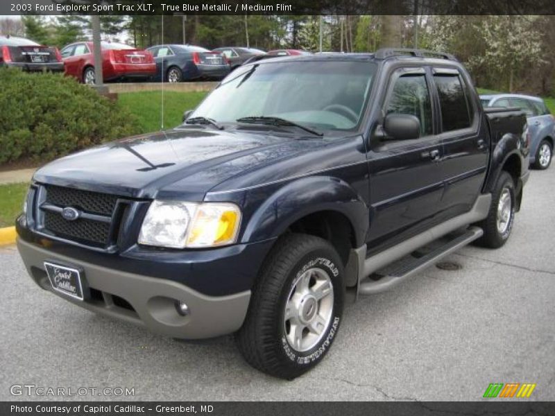 True Blue Metallic / Medium Flint 2003 Ford Explorer Sport Trac XLT