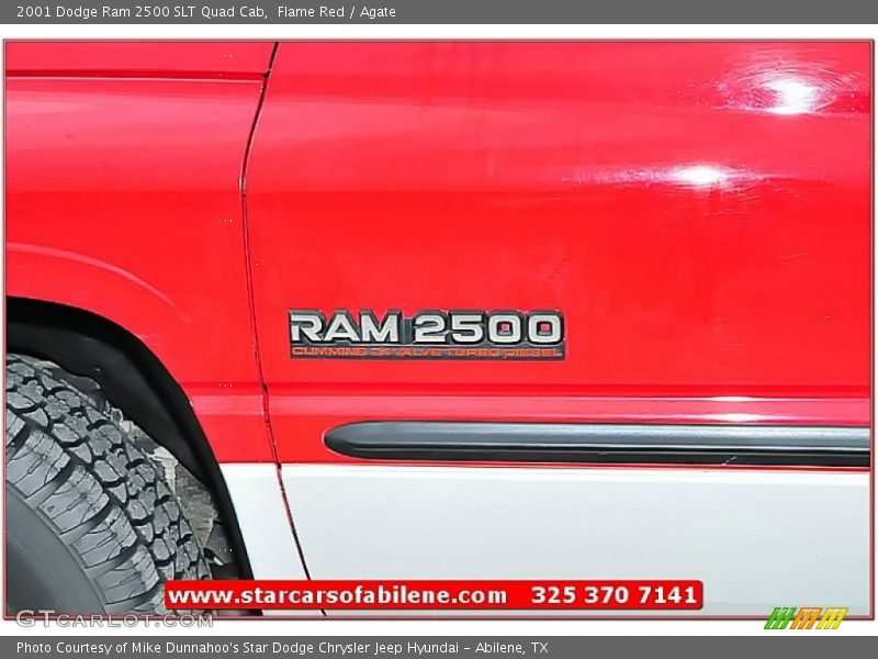 Flame Red / Agate 2001 Dodge Ram 2500 SLT Quad Cab