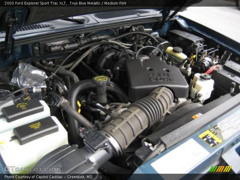 True Blue Metallic / Medium Flint 2003 Ford Explorer Sport Trac XLT