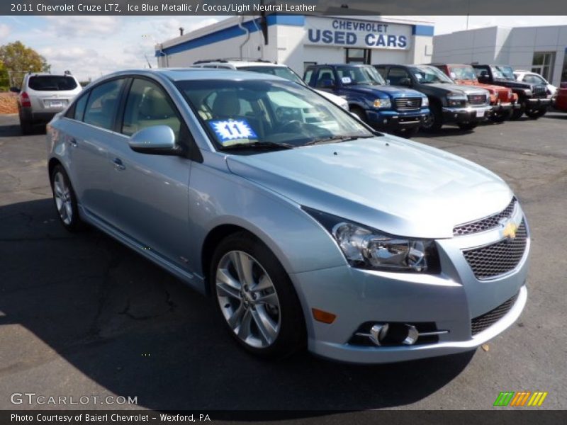 Ice Blue Metallic / Cocoa/Light Neutral Leather 2011 Chevrolet Cruze LTZ