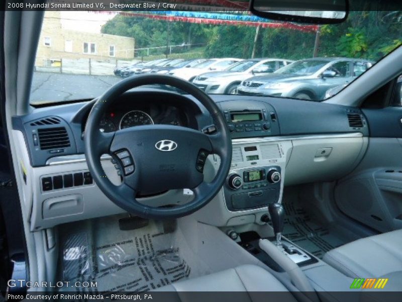 Deepwater Blue / Gray 2008 Hyundai Sonata Limited V6