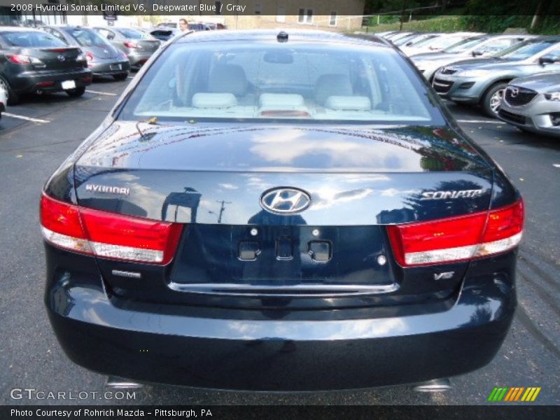Deepwater Blue / Gray 2008 Hyundai Sonata Limited V6