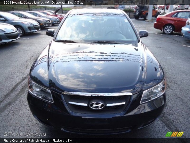 Deepwater Blue / Gray 2008 Hyundai Sonata Limited V6