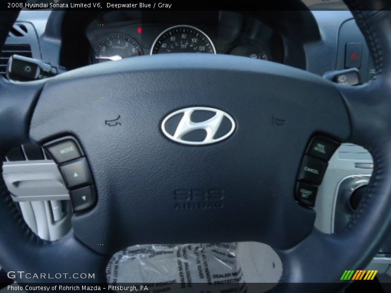 Deepwater Blue / Gray 2008 Hyundai Sonata Limited V6