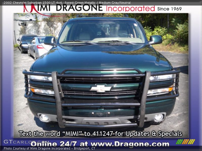Forest Green Metallic / Medium Gray/Neutral 2002 Chevrolet Suburban 1500 LT 4x4