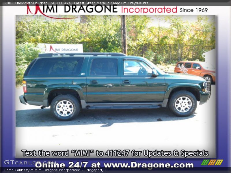 Forest Green Metallic / Medium Gray/Neutral 2002 Chevrolet Suburban 1500 LT 4x4