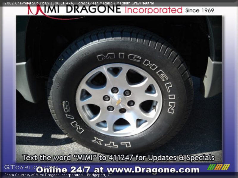 Forest Green Metallic / Medium Gray/Neutral 2002 Chevrolet Suburban 1500 LT 4x4